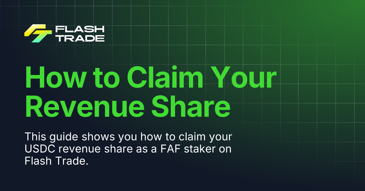 How to Claim Your Revenue Share | Flash Trade